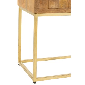 Commode suspendue à porte en bois de manguier beige 76x40x122 cm