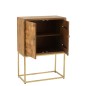 Commode suspendue à porte en bois de manguier beige 76x40x122 cm