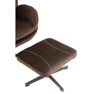 Chaise relax avec repose pied en métal marron 83x88x84 cm