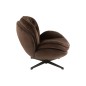 Chaise relax avec repose pied en métal marron 83x88x84 cm