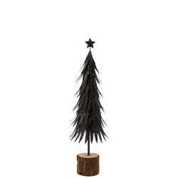 copy of Albero di Natale decorativo a led in vetro - metallo nero 15x15x56.5 cm