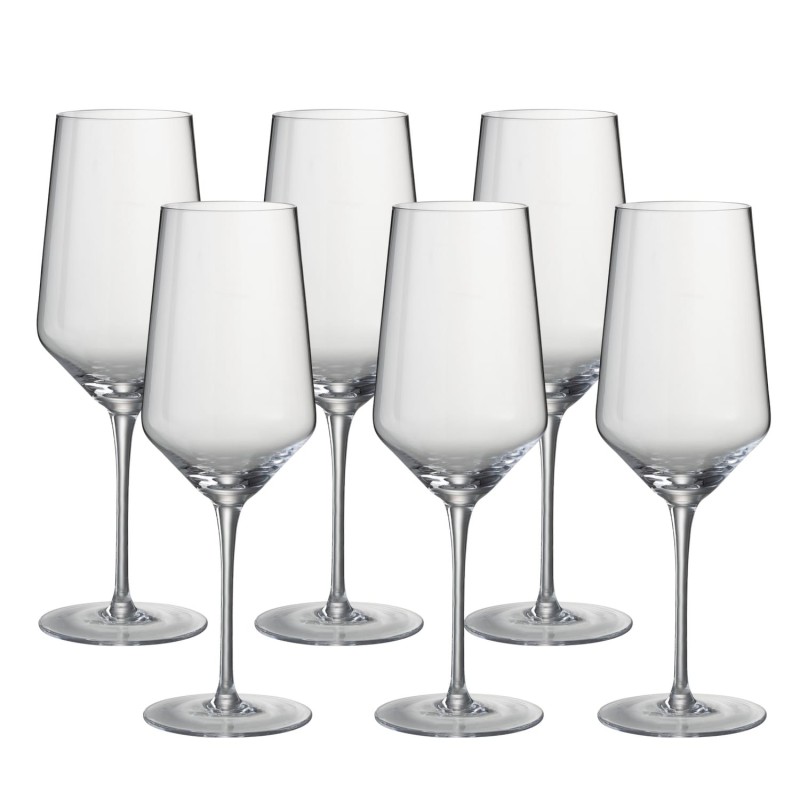 6 verres à vin rouge transparent H24cm