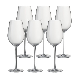 6 verres à vin blanc transparent H26cm