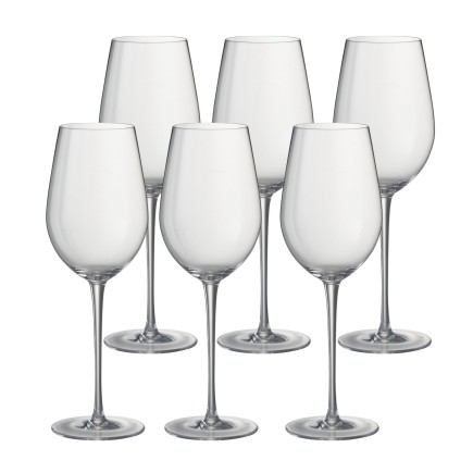 6 verres à vin blanc transparent H26cm