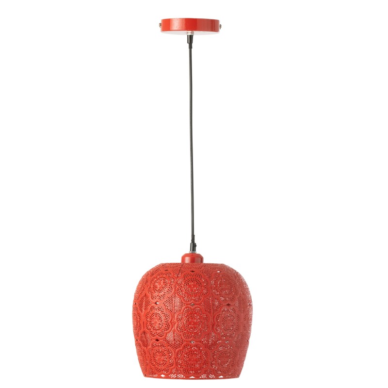 Lampada a sospensione in metallo rosso 23.5x23.5x39 cm