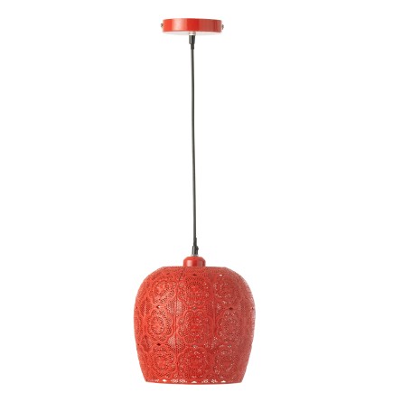 Lampada a sospensione in metallo rosso 23.5x23.5x39 cm