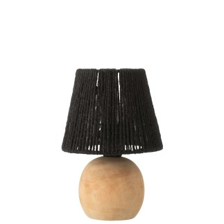 Lámpara led en madera negra 16.5x16.5x23 cm