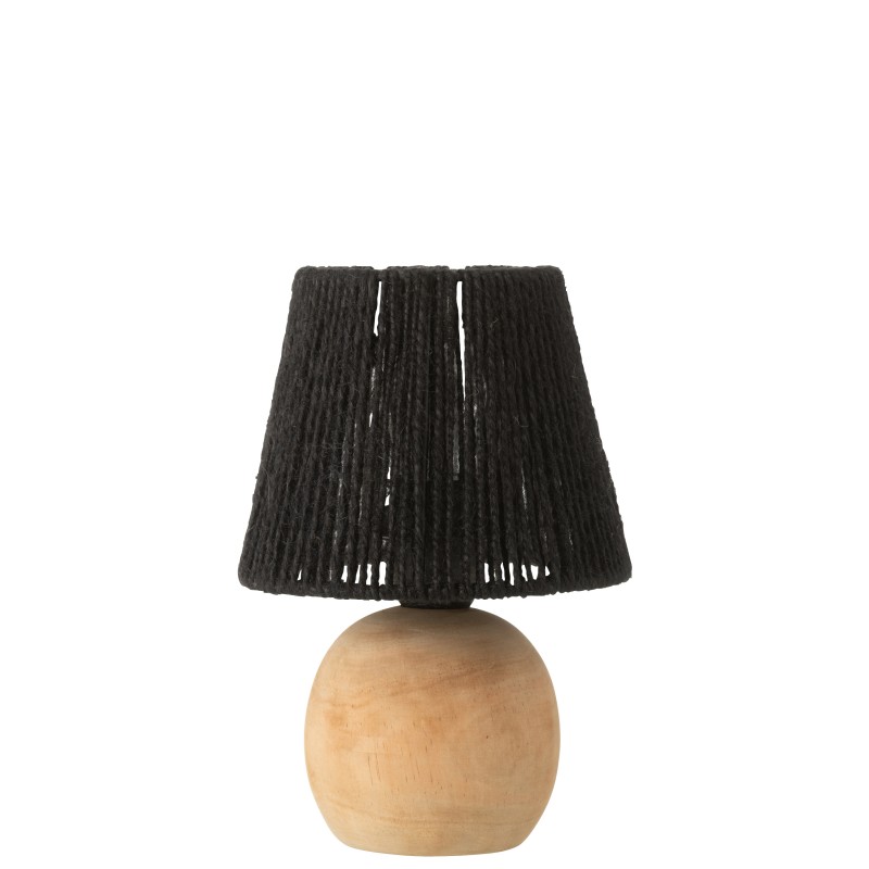 Lampe led en bois noir 16.5x16.5x23 cm