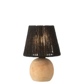 Lampe led en bois noir 16.5x16.5x23 cm