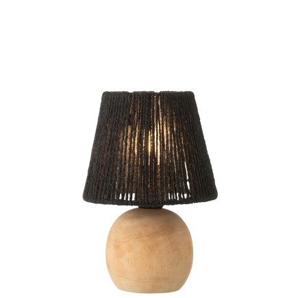 Lampe led en bois noir 16.5x16.5x23 cm