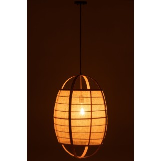 Lampe suspendue en bois beige 43x43x66 cm