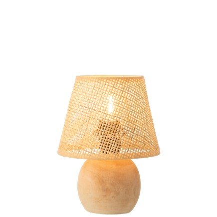 Lampe led en bois beige 17x17x23 cm