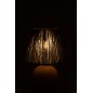 Lampe led en bois noir 16.5x16.5x23 cm