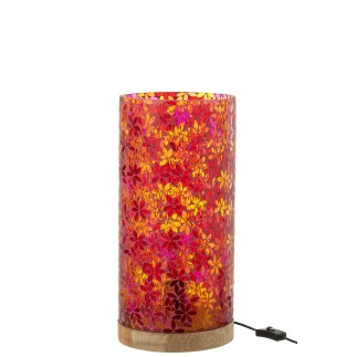 Lampe de table mosaïque fleurs en verre multicouleur 21x21x45.5 cm