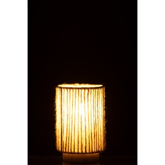 Lámpara led de metal beige 10.5x10.5x16 cm