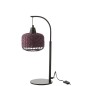 Lampe lanterne en métal et fibre marron 17x17x52 cm