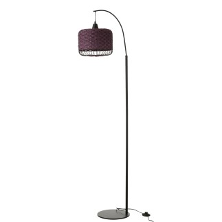 Lampada a lanterna in metallo e fibra marrone 56x27x168 cm