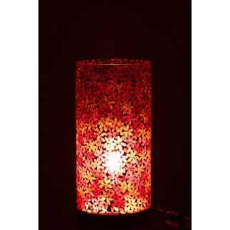 Lampe de table mosaïque fleurs en verre multicouleur 21x21x45.5 cm