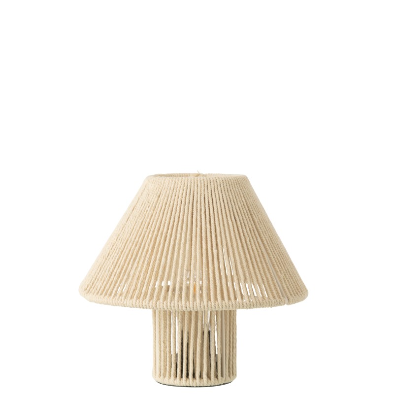 Lampe led en coton beige 21.2x21.2x18.7 cm