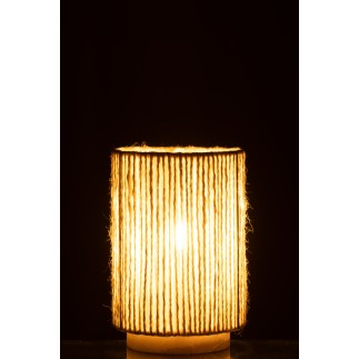 Lampe led en métal beige 13.5x13.5x20 cm