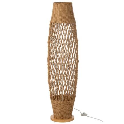 Lampadaire en métal et bois beige 31x31x119.5 cm