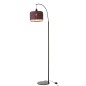 Lampada a lanterna in metallo e fibra marrone 56x27x168 cm