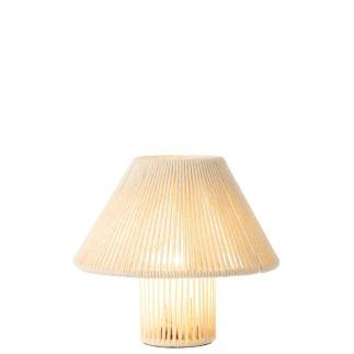 Lampe led en coton beige 21.2x21.2x18.7 cm