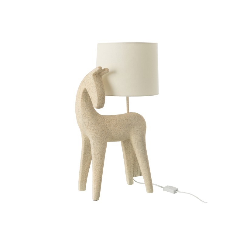 Lampe cheval en résine beige 32x23.5x56 cm