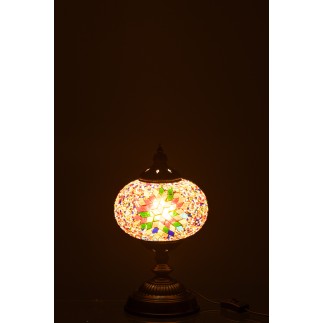 Lampe de table mosaïque en verre orange 18x18x44cm