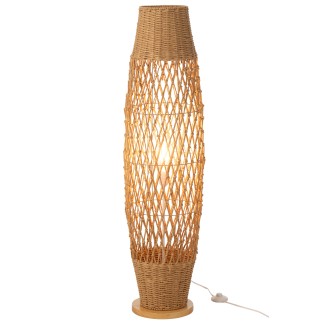 Lampada da terra in metallo e legno beige 31x31x119.5 cm