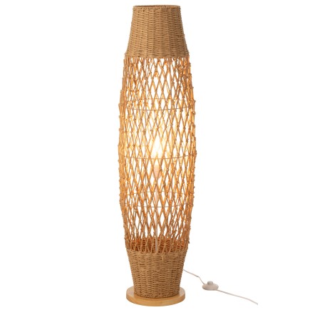 Lampadaire en métal et bois beige 31x31x119.5 cm