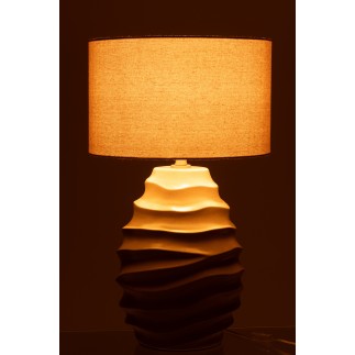 Lampada da tavolo in ceramica beige 40x40x68 cm