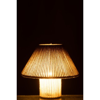 Lampe led en coton beige 21.2x21.2x18.7 cm