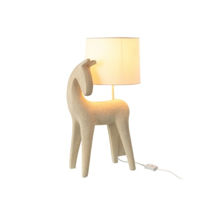 Lampe cheval en résine beige 32x23.5x56 cm