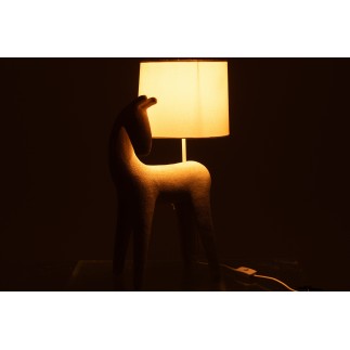 Lampe cheval en résine beige 32x23.5x56 cm