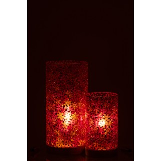 Lampe de table mosaïque fleurs en verre multicouleur 21x21x45.5 cm