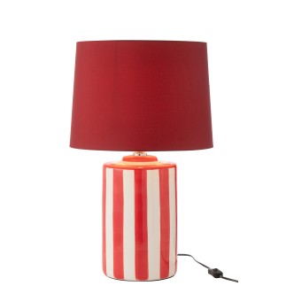 Lampe avec abat-jour en céramique rouge 35x39x63 cm