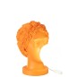 Lampe visage en résine orange 29x21x33 cm