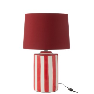 Lampe avec abat-jour en céramique rouge 35x39x63 cm