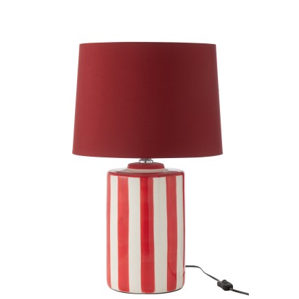 Lampe avec abat-jour en céramique rouge 35x39x63 cm