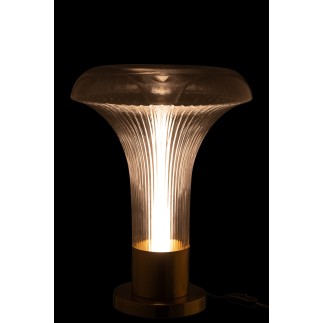 Lampada da tavolo a led in vetro trasparente 41x41x55 cm