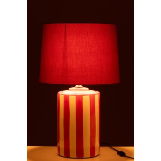 Lampe avec abat-jour en céramique rouge 35x39x63 cm