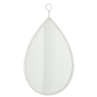 Miroir suspendu bord métal blanc 45x74.5cm