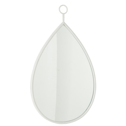 Miroir suspendu bord métal blanc 45x74.5cm