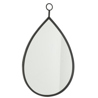 Miroir suspendu bord métal noir 45x74.5 cm