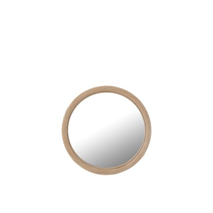 Miroir rond bord en bois beige D.50cm