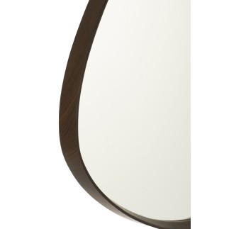 Miroir irrégulier bord en bois marron 70x61cm