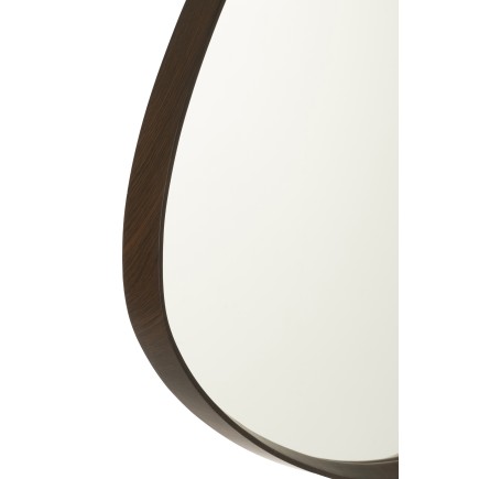 Miroir irrégulier bord en bois marron 70x61cm