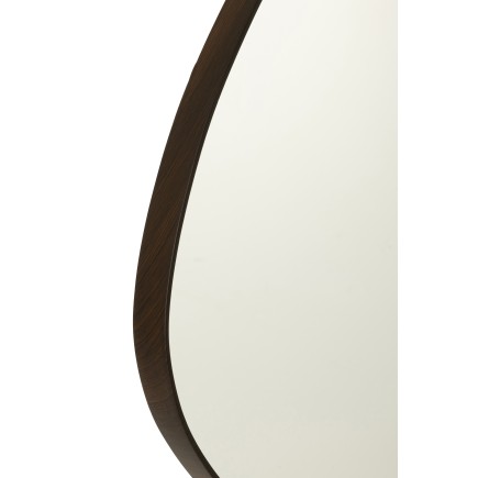 Miroir irrégulier bord en bois marron 88x79 cm