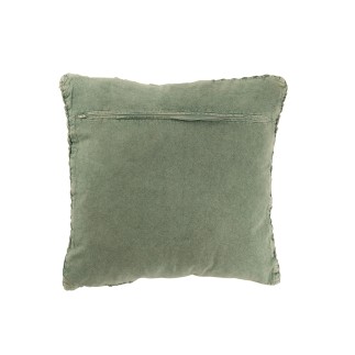 Coussin carré en coton vert 50x50x12 cm